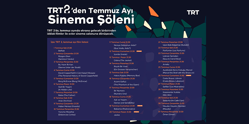 TRT 2’den Temmuz Ayında Her Akşam Farklı Film