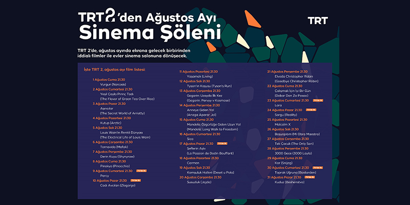 TRT 2’den Ağustos Ayında Her Akşam Farklı Film