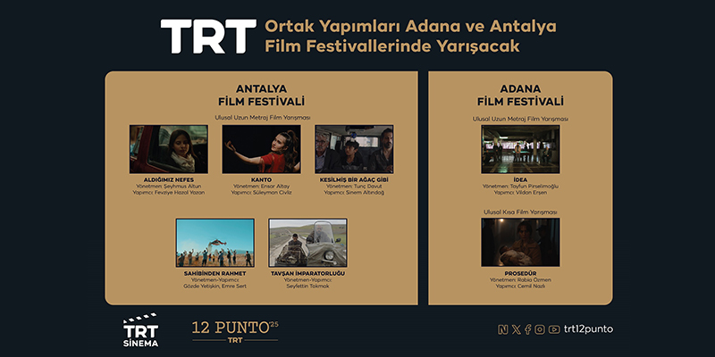 TRT Ortak Yapımları Adana ve Antalya Film Festivallerinde Yarışacak
