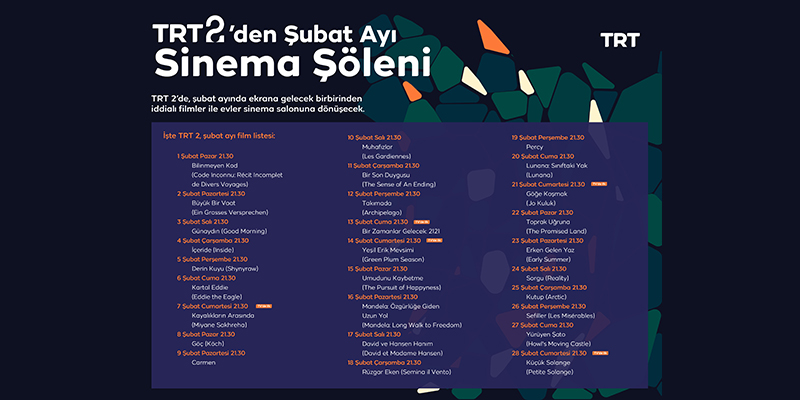 TRT 2’den Şubat Ayında Her Akşam Dünya Sinemalarından Farklı Film