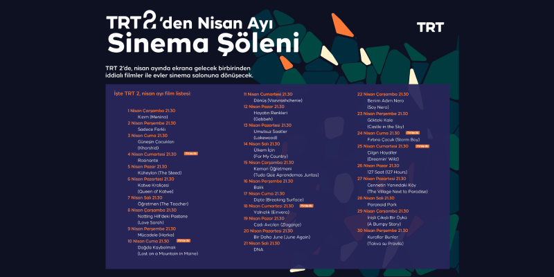 TRT 2’den Nisan Ayında Her Akşam Dünya Sinemalarından Farklı Film